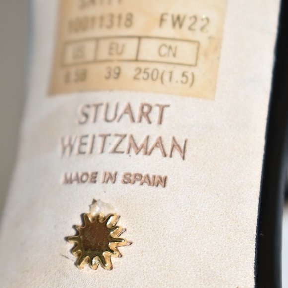 STUART WEITZMAN Nudist Curve 100 High Heel Sandals Patent Black 8.5 - Picture 8 of 8